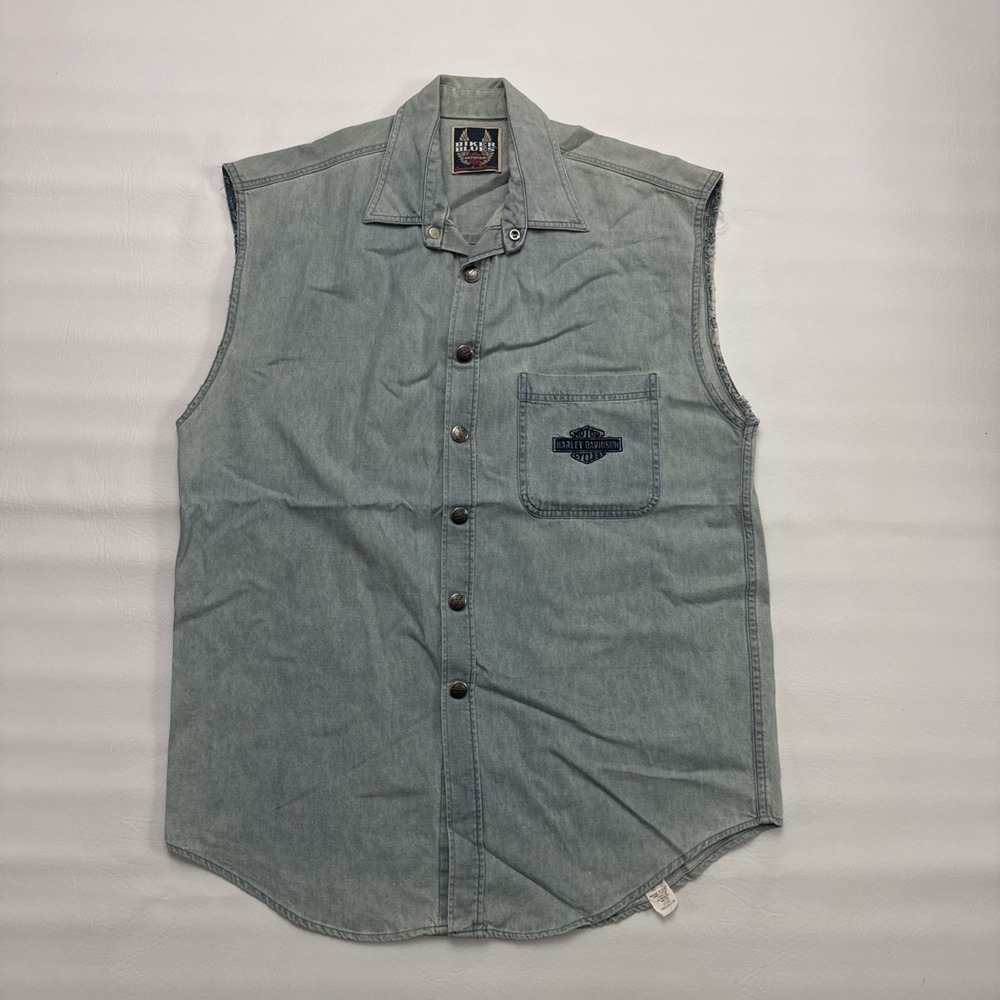 Vintage Harley Davidson Biker Blues Vest Mens‎ Large Made in USA Biker Size M